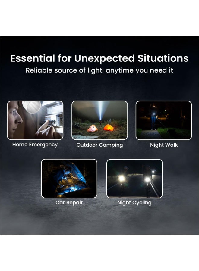 بورترونيكس Portronics Eco Glow Mini LED Torch Light with USB Rechargeable Battery, Compact Size Flashlight, Dual-Brightness Levels, SOS Emergency Light Mode, for Home, Outdoor, Camping, Travel (White) - Image 5